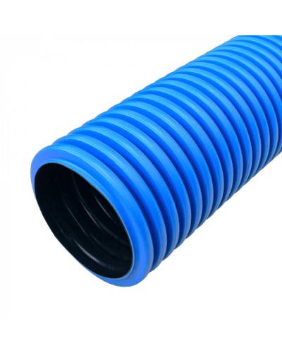 Труба гофр. двуст. ПНД жесткая тип 1250 (SN23) синяя d125 мм 5,7м (34,2м/уп) Промрукав (PR15.01054) в Калуге Труба гофрированная Pintop.ru
