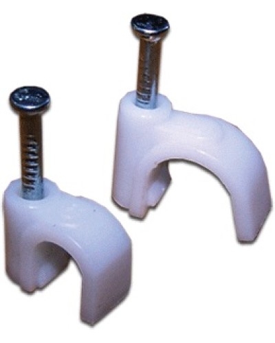 Клипса кабельная круглая, диаметр 8 мм, белая (100шт.уп) TWT TWT-CLR-08 в Калуге Держатели, клипсы, скобы Pintop.ru