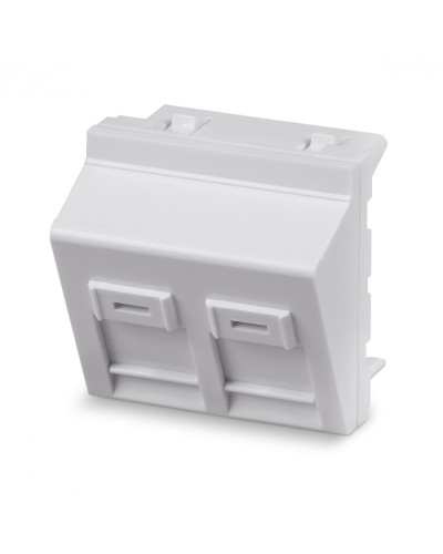 Вставка 45x45 (Mosaic) для 2 модулей формата Keystone Jack, угловая Cabeus (FP-A-45-2M) в Калуге Модули Keystone Pintop.ru