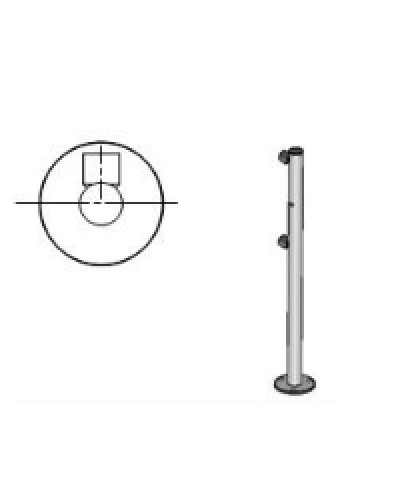 Стойка ограждения с отверстием под фиксатор 2 муфты L-образная, Oxgard Стойка ограждения с отверстием под фиксатор L-образная, 2 муфты слева (ВЗР 1996.09.52) в Калуге Ограждения Pintop.ru