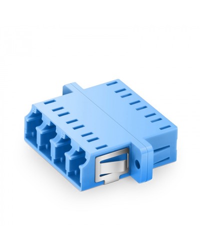Оптический адаптер OS2, квадро LC, с фланцами, синий Eurolan (36A-S2-4L-02BU) в Калуге Проходные адаптеры и розетки оптические Pintop.ru