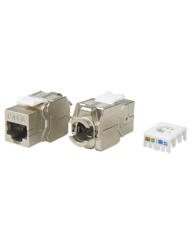 Вставка Keystone Jack RJ-45(8P8C) Hyperline KJ8-8P8C-C6-180-TLS-SH-F-WH в Калуге Модули Keystone Pintop.ru