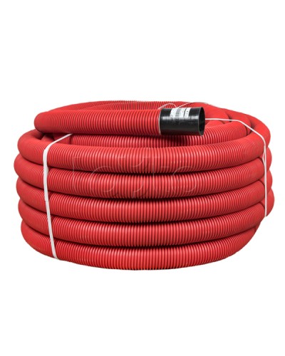 Труба гофр. двустенная ПНД/ПНД гибкая с протяжкой d90 мм (50 м) красная EKF-Plast (tg2st-90-50m) в Калуге Труба гофрированная Pintop.ru