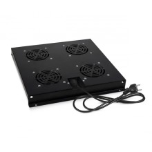 Модуль вентиляторный с 4-я вентиляторами, цвет черный (RAL 9004) Cabeus (TRAY-SC-120-BK)