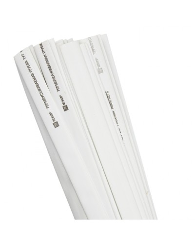 Термоусаживаемая трубка ТУТ нг 12/6 белая в отрезках по 1м EKF PROxima (tut-12-w-1m) в Калуге Аксессуары для кабель-канала Pintop.ru