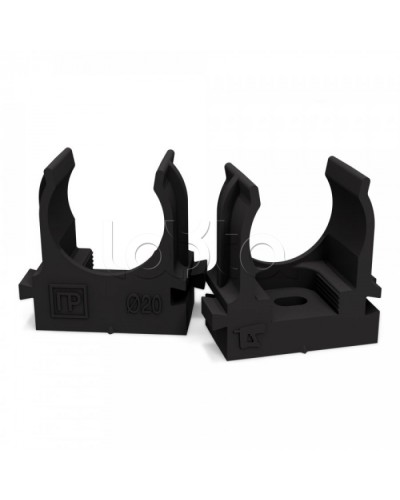 Крепеж-клипса для труб для монтажного пистолета черная в п/э д20 (100шт/900шт уп/кор) Промрукав (PR13.0132) в Калуге Держатели, клипсы, скобы Pintop.ru