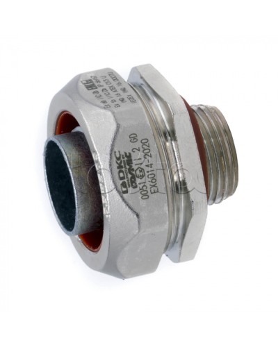 Взрывозащищенная Ex e муфта металлорукав-коробка. DN20 мм. M20х1,5.Никелированная латунь. IP66/6 (EX6014-2020) в Калуге Повороты, муфты, тройники Pintop.ru
