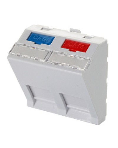 Адаптер 45 × 45 мм для 2 модулей Keystone, наклонный, белый Eurolan (16B-45-04WT) в Калуге Модули Keystone Pintop.ru