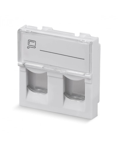 Вставка 45x45 (Mosaic) для 2 модулей формата Keystone Jack (арт.078610) Cabeus (FP-L-45-2M) в Калуге Модули Keystone Pintop.ru