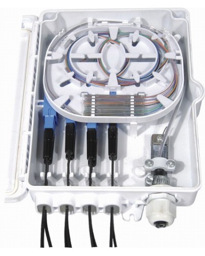 Бокс оптический настенный, 8 портов (SC, duplex LC), без пигтейлов и проходных адаптеров Hyperline FO-WBI-8A-GY в Калуге Кросс оптический Pintop.ru