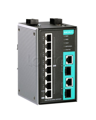 Коммутатор PoE 10-портовый Moxa EDS-P510A-8PoE-2GTXSFP-T в Калуге Коммутаторы Pintop.ru