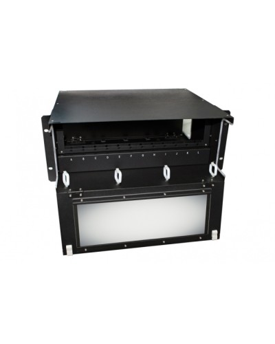 Патч-панель 19” универсальная Hyperline FO-19BX-4U-F2-12xSLT-W120H32-EMP в Калуге Кросс оптический Pintop.ru