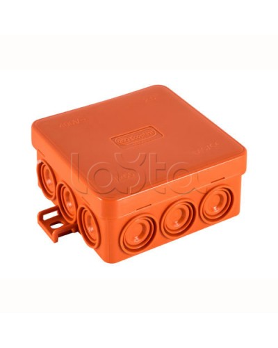 JBL085 Коробка огн. E110, о/п 85х85х38мм, без галогена, 12 вых., IP55, 5P, (0,15-4,0 мм2), цвет оранж. Экопласт (43565HF) в Калуге Распределительные коробки Pintop.ru