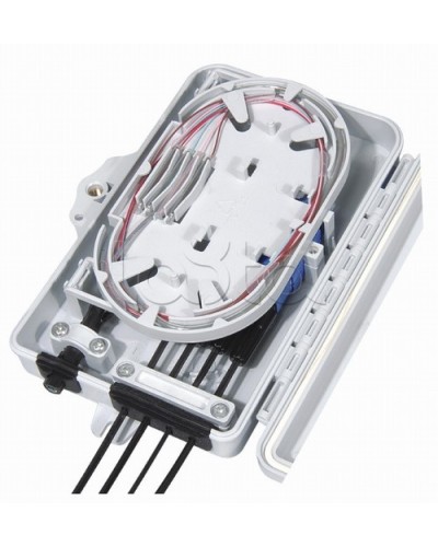 Бокс оптический настенный, 4 порта (SC, duplex LC), без пигтейлов и проходных адаптеров Hyperline FO-WBI-4A-GY в Калуге Кросс оптический Pintop.ru