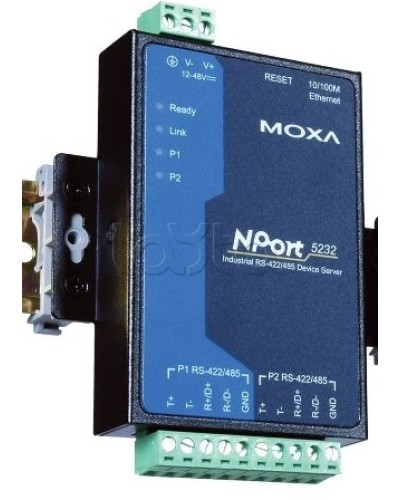 Сервер 2-портовый RS-422/485 в Ethernet Moxa NPort 5232-T в Калуге Дополнительное оборудование для ОПС Pintop.ru