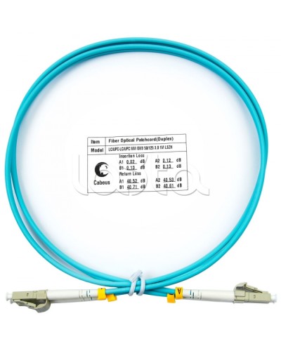 Патч-корд волоконно-оптический MM 50/125 duplex LC-LC LSZH (1м) Cabeus FOP-50-LC-LC-1m в Калуге Патч-корды оптические Pintop.ru