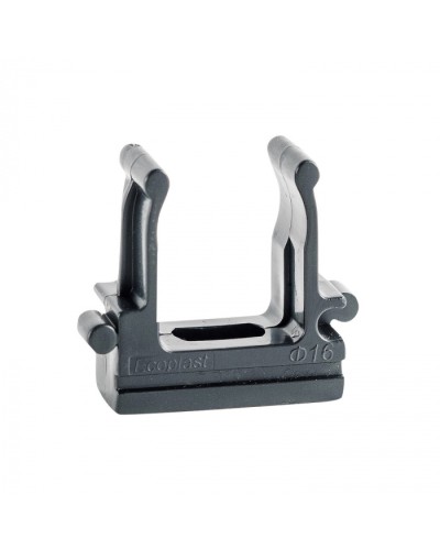 CF16G Держатель (клипса), без галогена, для труб D16мм, цвет чёрный (50шт)Экопласт (41716-50HF-BL) в Калуге Держатели, клипсы, скобы Pintop.ru