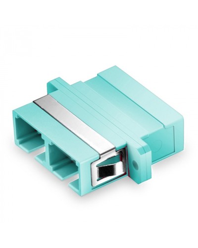 Оптический адаптер, OM3, дуплекс SC, с фланцами, бирюзовый Eurolan (36A-30-2S-02AQ) в Калуге Проходные адаптеры и розетки оптические Pintop.ru