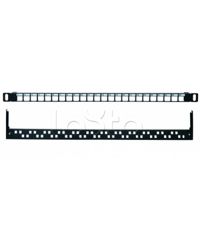 Коммутационная панель 19” наборная, UTP, 0,5U, 24 порта, черный Eurolan (27B-00-24-05BL) в Калуге Патч панель Pintop.ru
