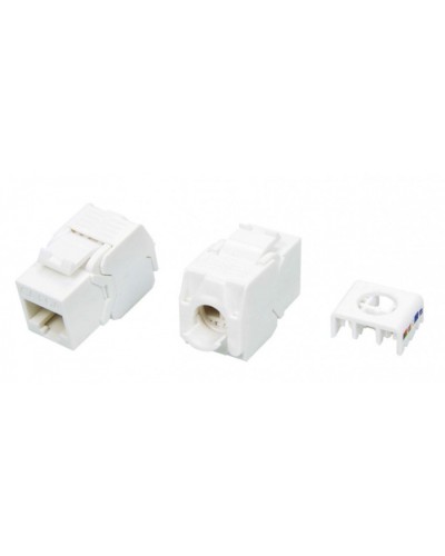 Вставка Keystone Jack RJ-45(8P8C) Hyperline KJ8-8P8C-C6A-180-TLS-WH в Калуге Модули Keystone Pintop.ru