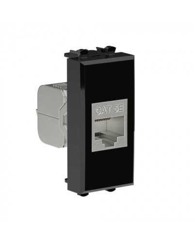 Avanti Компьютерная розетка RJ-45 без шторки модульная, кат.5е экран., Черный квадрат 1модуль DKC (4402761) в Калуге Коннекторы Pintop.ru