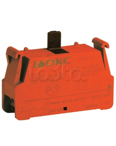 Блок контактный с клеммным безвинтовым зажимом, нормально-открытый DKC ACV10 в Калуге Клеммные колодки Pintop.ru