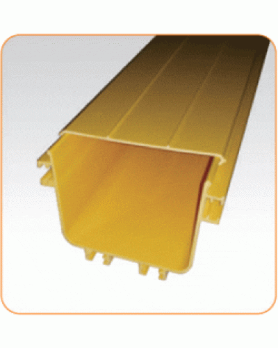 Крышка прямой секция оптического лотка, 100x120 мм, 2 метра, желтая LANMASTER LAN-OT100x120-CVR в Калуге Аксессуары для кабель-канала Pintop.ru