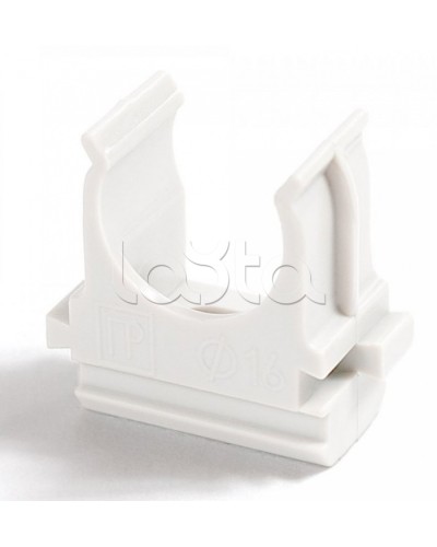 Крепёж-клипса для труб Полистирол белая д25 (100шт/1000шт уп/кор) Промрукав (PR.02725б) в Калуге Держатели, клипсы, скобы Pintop.ru