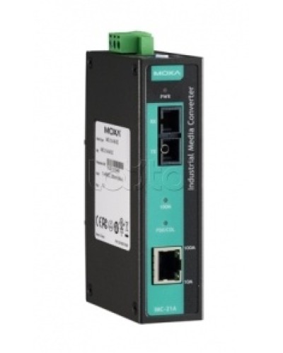 Медиаконвертер Ethernet 10/100BaseTX в 100BaseFX (SC) с расширенным диапазоном температур Moxa IMC-21A-S-SC-T в Калуге Медиаконвертеры Pintop.ru