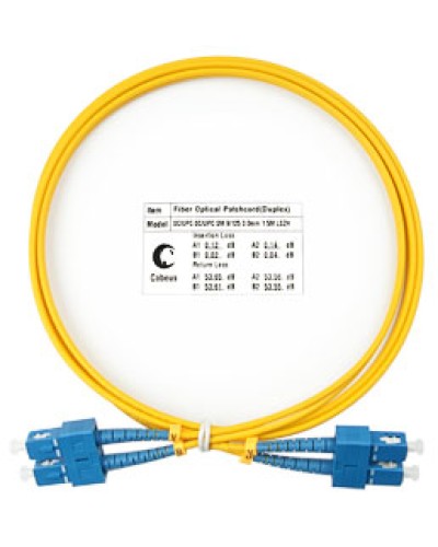 Патч-корд волоконно-оптический SM 9/125 duplex SC/SC LSZH (1,5 м) Cabeus FOP(d)-9-SC-SC-1,5M в Калуге Патч-корды оптические Pintop.ru