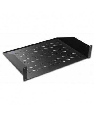Полка консольная 19, 2U глубина 350мм, нагрузка до 25 кг, чер. Datarex DR-412211 в Калуге Полки для шкафов и стоек Pintop.ru