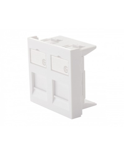 Адаптер 45 × 45 мм для 2 модулей Keystone, белый Eurolan (16H-45-03WT) в Калуге Модули Keystone Pintop.ru