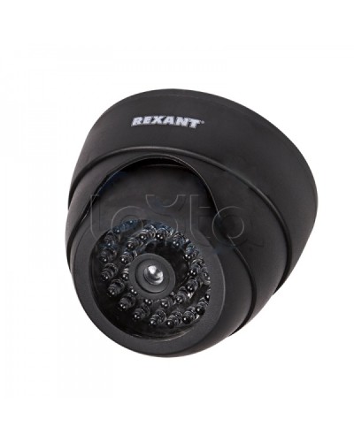 Муляж внутренней купольной камеры видеонаблюдения с вращающимся объективом и мигающим красным светодиодом REXANT 45-0230 в Калуге Муляжи камер Pintop.ru