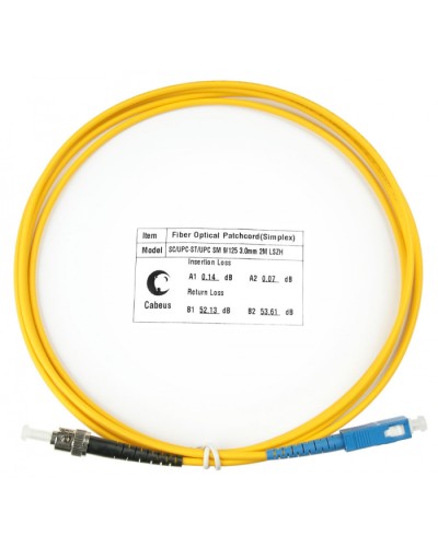 Шнур оптический simplex SC-ST 9/125 sm 2м LSZH Cabeus FOP(s)-9-SC-ST-2m в Калуге Патч-корды оптические Pintop.ru