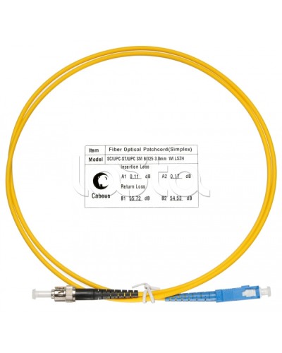 Патч-корд волоконно-оптический SM 9/125 simplex SC-ST LSZH (1,5 м) Cabeus FOP(s)-9-SC-ST-1,5m в Калуге Патч-корды оптические Pintop.ru