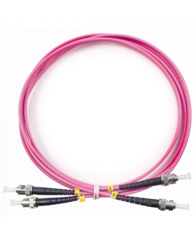 Шнур оптический duplex ST-ST 50/125 mm OM4 2м LSZH Cabeus FOP-50-OM4-ST-ST-2m в Калуге Патч-корды оптические Pintop.ru