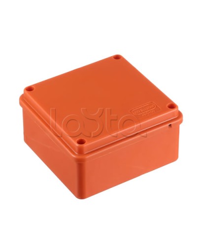 JBS100 Коробка огн. E110, о/п 100х100х55мм, с гладкими стенками, без галогена, IP56, 3P, (2,5-16 мм2), цвет оранж. Экопласт (42407HF) в Калуге Коробки (ОКЛ) Экопласт Pintop.ru
