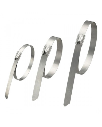 Стяжка неразъемная стальная, коррозионно-стойкая (нержавеющая сталь 304L), 150x4.6x0.3мм, (100 шт) в Калуге Стяжки-хомуты Pintop.ru