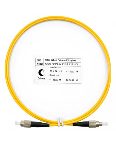 Шнур оптический simplex FC-FC 9/125 SM 1 м LSZH Cabeus FOP(s)-9-FC-FC-1M в Калуге Патч-корды оптические Pintop.ru