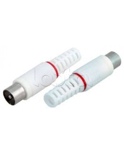 Разъем штекер TV без пайки Белый (100шт/уп) PROCONNECT 05-2041-2 в Калуге Коннекторы Pintop.ru