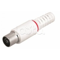 Разъем гнездо TV без пайки белый (100шт/уп) REXANT 05-2043