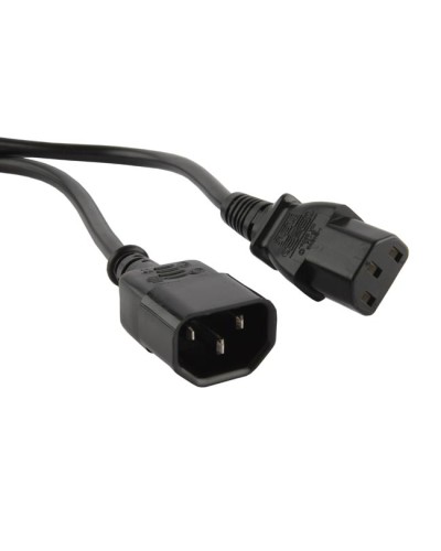 Кабель питания с заземлением Hyperline PWC-IEC13-IEC14-1.8-BK в Калуге Патч-корды и пигтейлы Pintop.ru