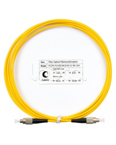 Шнур оптический simplex FC-FC 9/125 SM 3 м LSZH Cabeus FOP(s)-9-FC-FC-3M в Калуге Патч-корды оптические Pintop.ru