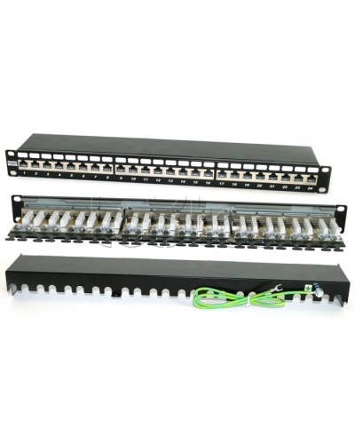 Патч-панель Hyperline PP2-19-24-8P8C-C6A-SH-110D в Калуге Патч панель Pintop.ru