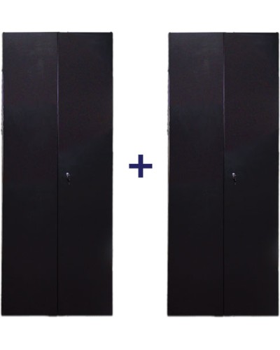 Комплект дверей 42U, 600 мм, черный, передняя - распашная металл, задняя - распашная металл TWT TWT-CBB-DR42-6x-S-M1 в Калуге Аксессуары для стоек и шкафов Pintop.ru