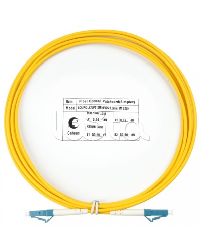 Шнур оптический simplex LC-LC 9/125 SM 3 м LSZH Cabeus FOP(s)-9-LC-LC-3M в Калуге Патч-корды оптические Pintop.ru