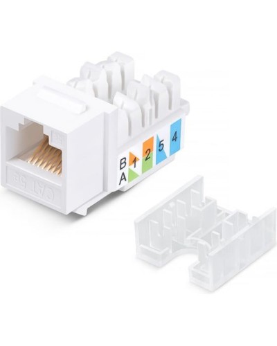 Модуль Keystone Jack RJ-45(8P8C), UTP неэкранированный, CAT 5e, тип 90 градусов, белый REXANT PRO 02-0064 в Калуге Модули Keystone Pintop.ru