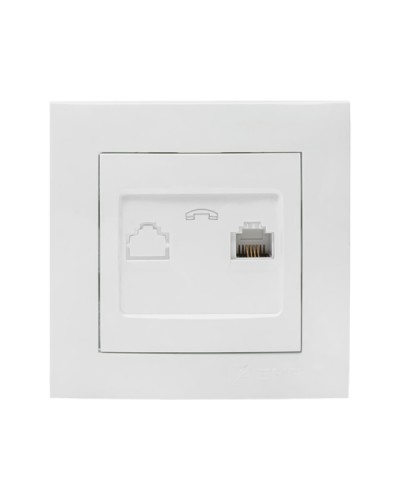 Валенсия розетка телефонная RG-11 1-местная белая EKF PROxima (EWT01-034-10) в Калуге Розетки компьютерные и телефонные Pintop.ru