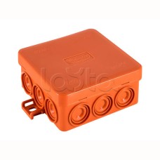 JBL085 Коробка огн. E110, о/п 85х85х38мм, без галогена, 12 вых., IP55, 3P, (0,15-2,5 мм2), цвет оранж. Экопласт (43065HF)