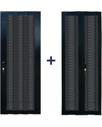 Комплект дверей 42U, 600 мм, черный, передняя - перфорированная, задняя - распашная перфорированная TWT TWT-CBB-DR42-6x-S-P1 в Калуге Аксессуары для стоек и шкафов Pintop.ru